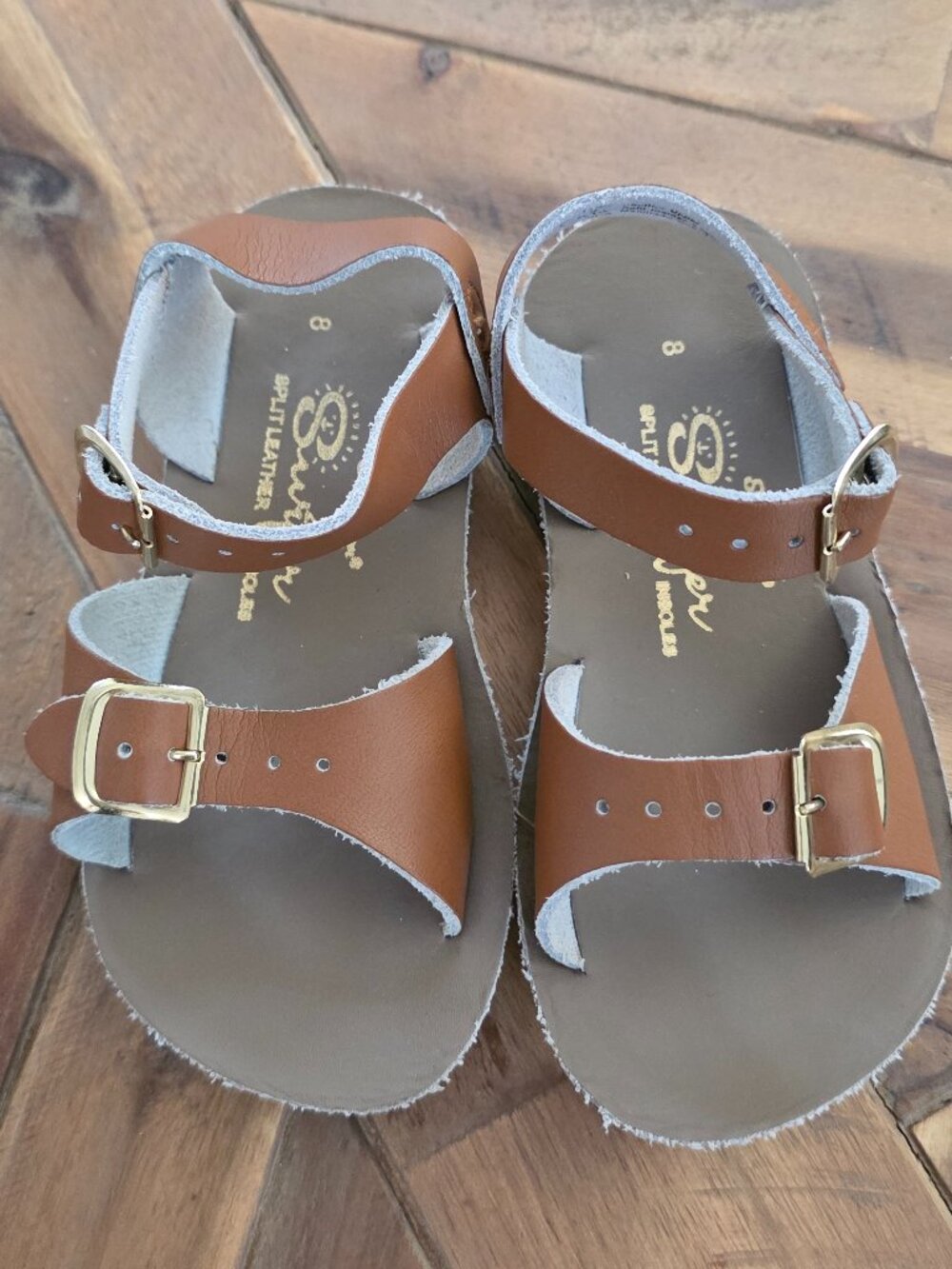 Salt Water Sandals, Sun - San Surfer, Brown, Toddler size 8